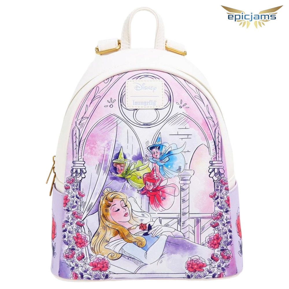 Loungefly Disney Sleeping Beauty Flowers & Three Good Fairies Mini Backpack